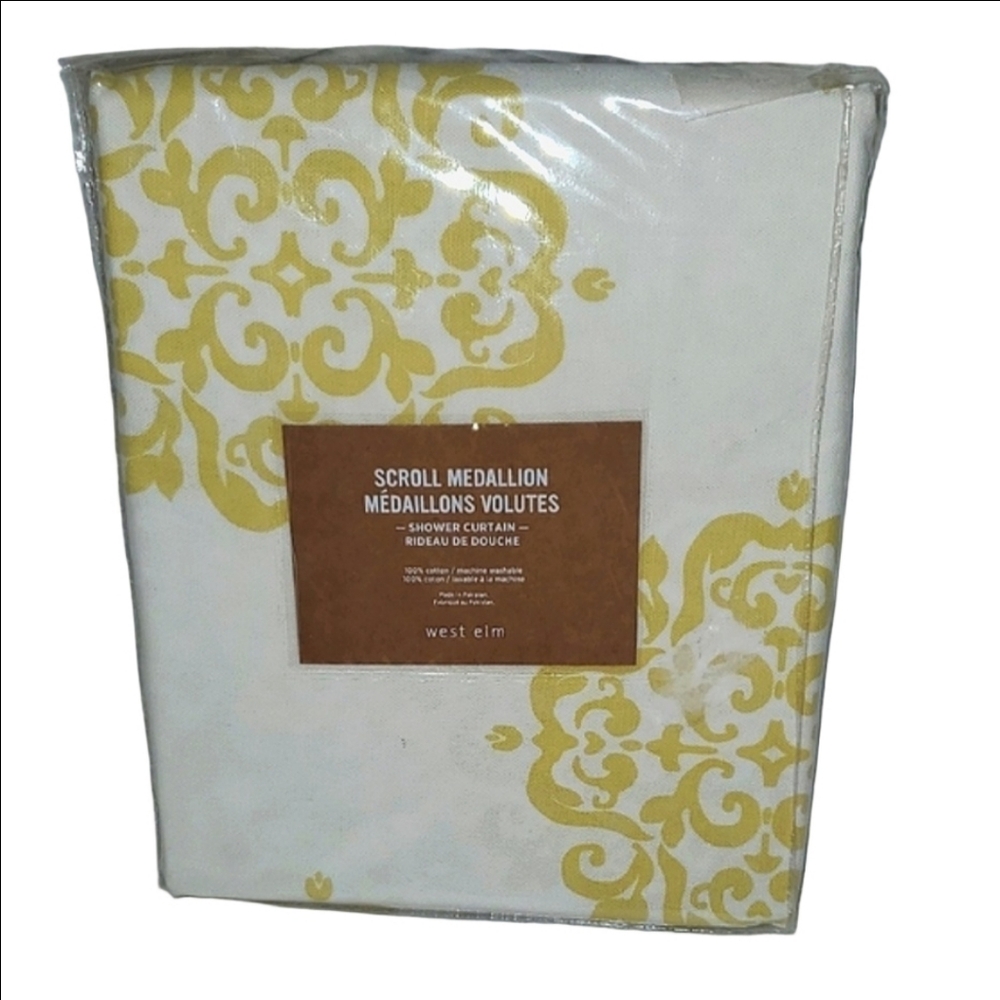 NWT West Elm Scroll Medallion Shower Curtain